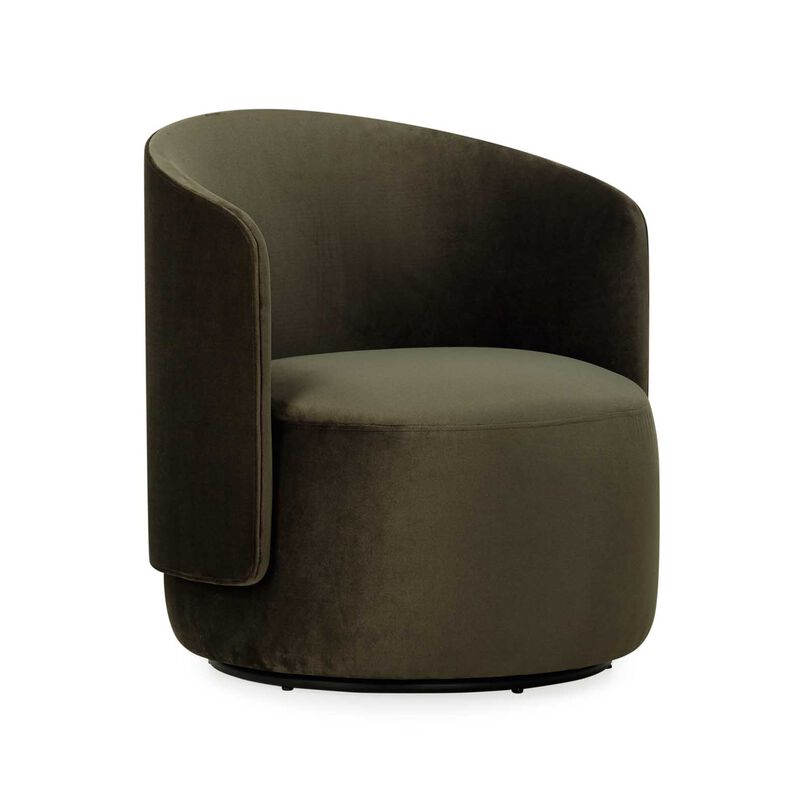 The Estella Swivel Chair - Velvet Ranger Green image number 0